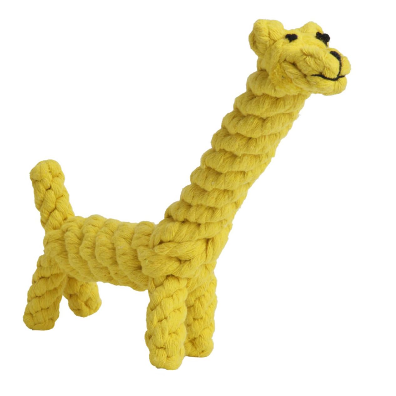 BESPORTBLE Pet Toys Giraffe Rope Teething Toy Cotton Toy for Small Dogs Plush Puppy Chew Toy Yellow