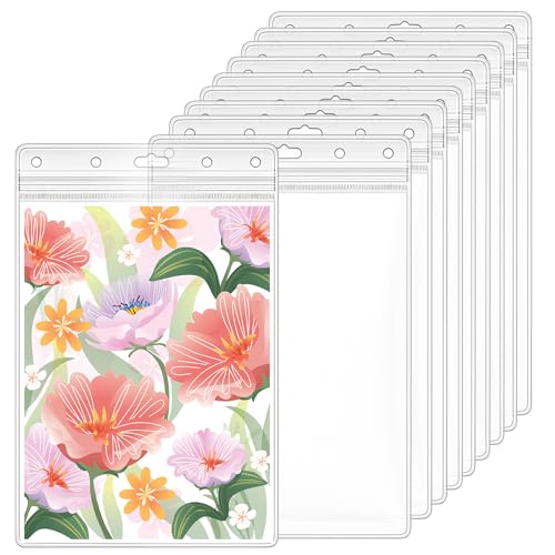10 Pack 8.5x11 Inch Clear Plastic Zip Hard Sheet Protectors, Waterproof Resealable Sign Holder, Heavy Duty Document Sleeves for Wall Signs, Photos, Certificates, Job Tickets