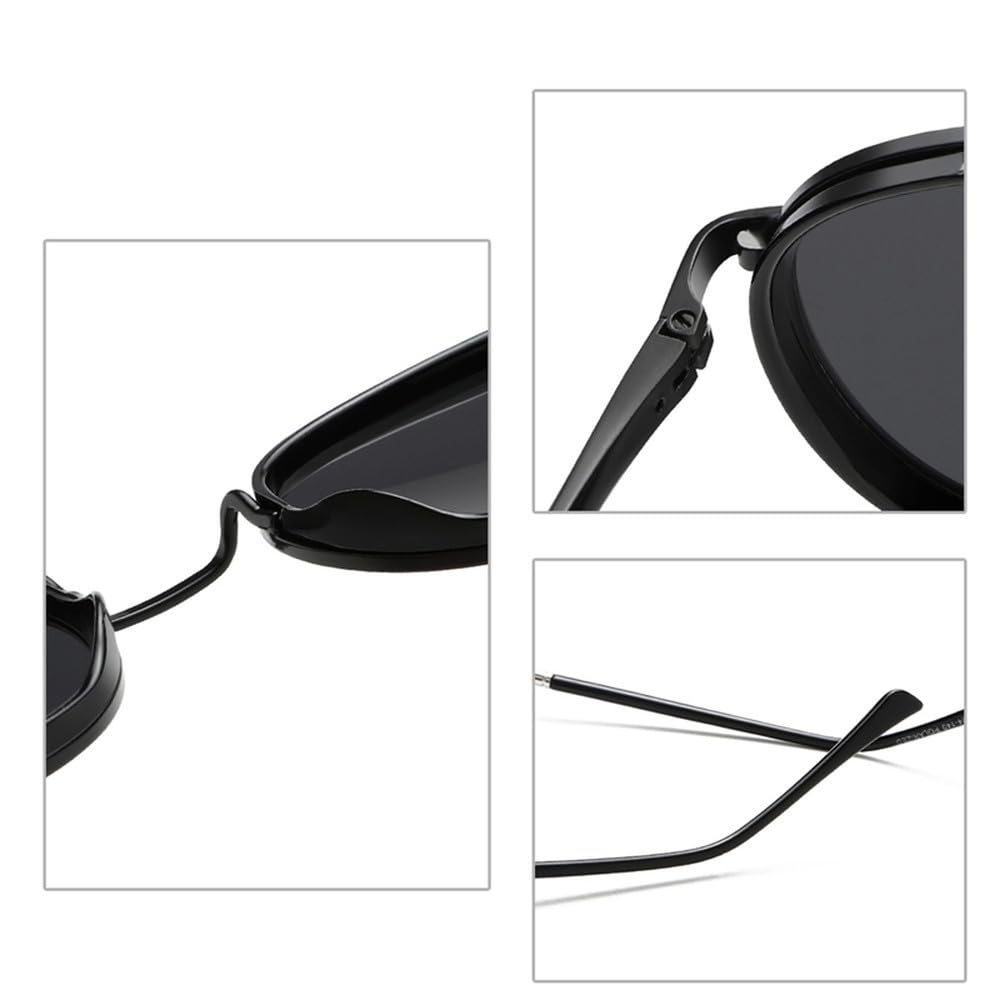 Gafas de sol polarizadas redondas vintage para hombre con montura metálica, gafas de moda, gafas de sol para conducir.