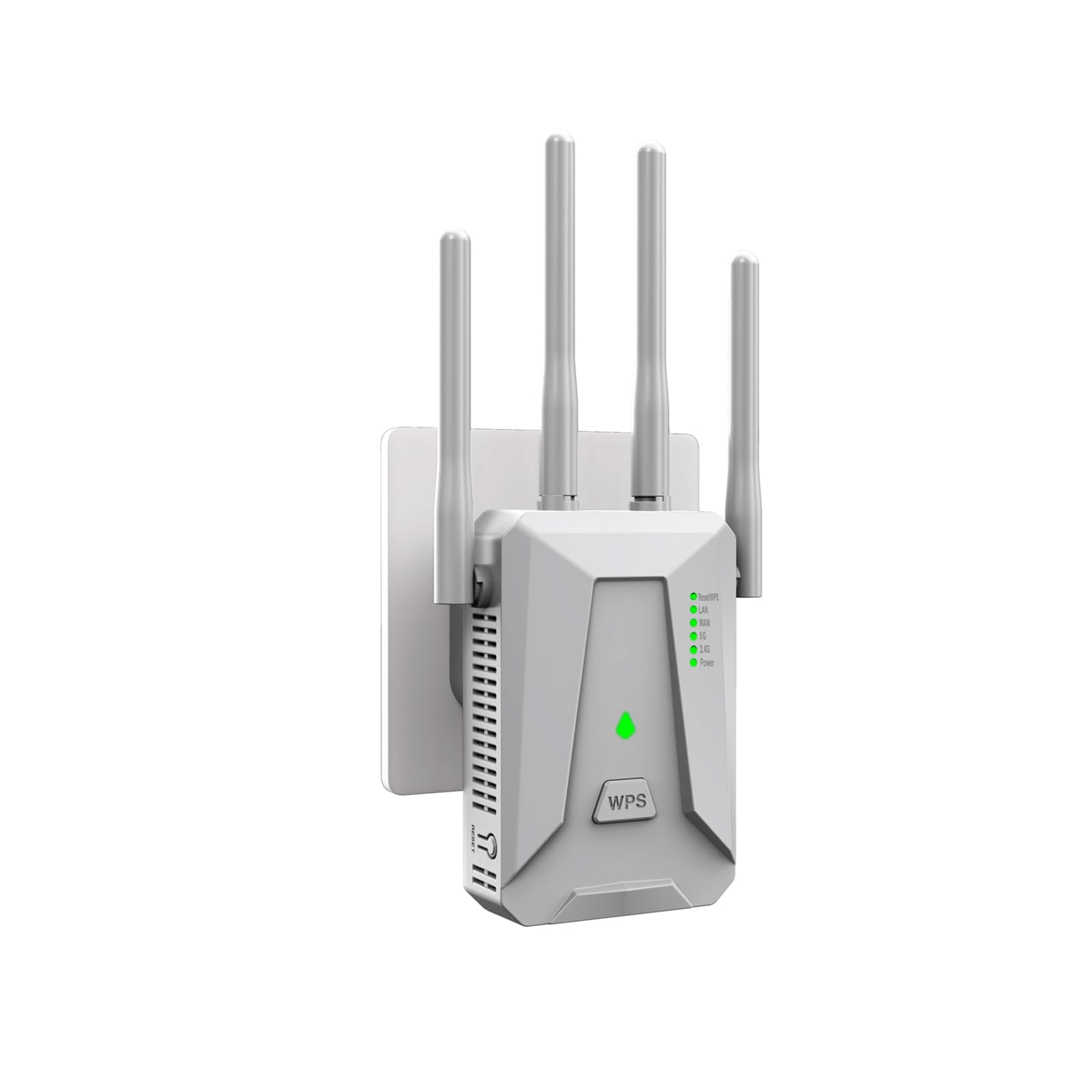2026 WiFi Booster Range Extender, WiFi Extender, 4 Antennas Ethernet Port, 50 Devices WiFi Booster Extender, Covers Up to 5000 Sq.ft, Quick Setup, Works with Any WiFi Router, UK Plug (White) — view 8