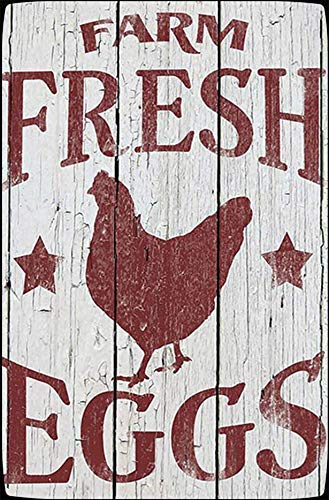 Csndicen Farm Metal Sign Farmhouse tin Sign Chicken Farm Decoration Vintage Metal Decoration 8 x 12INCH