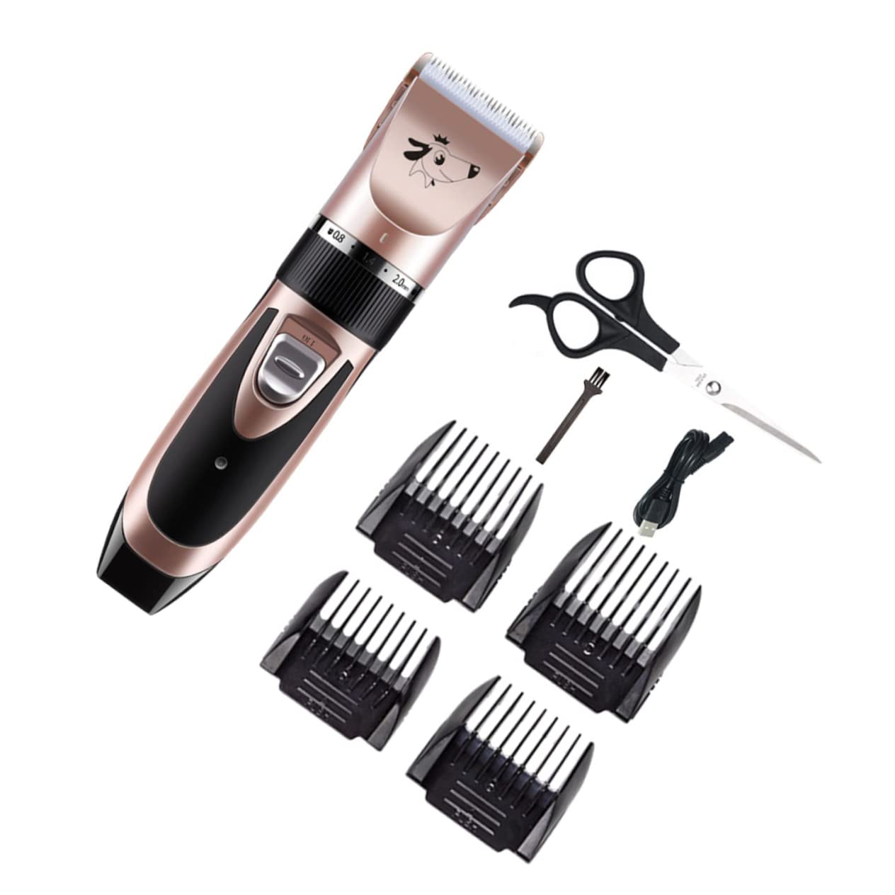 SUPVOX Dog Cat Hair Trimmer Kit Rechargeable Pet Clippers Water Washable Blade Design Comfortable -Slip Handle for Easy Pet Grooming