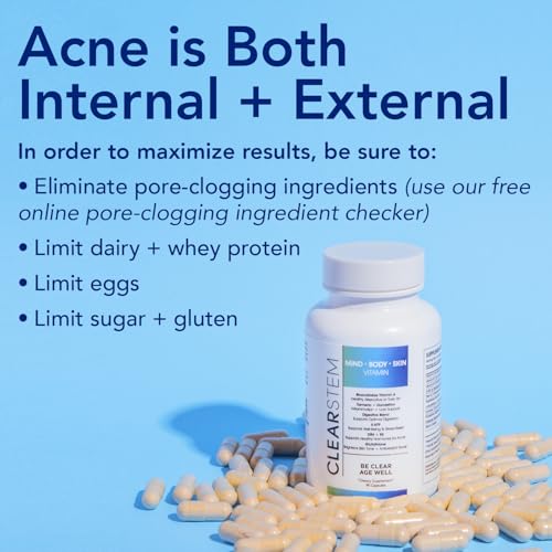 image for CLEARSTEM - MINDBODYSKIN Hormonal Acne Supplement (5-HTP) - Natural DI