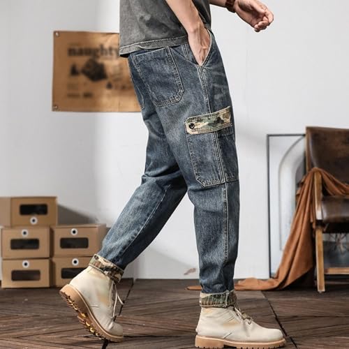 Dance Skater Skateboard Pants Men Cargo Vintage Baggy Jeans Loose Fit Denim Pants for Men3