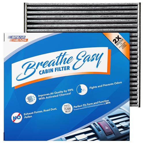 Image of Spearhead Odor Defense Breathe Easy AC & Heater Cabin Filter | Fits Select 2005-2025 Toyota, Lexus, Jaguar, Land Rover, Pontiac, Scion, Subaru | Up to 25% Longer Lasting w /Activated Carbon (BE-285)