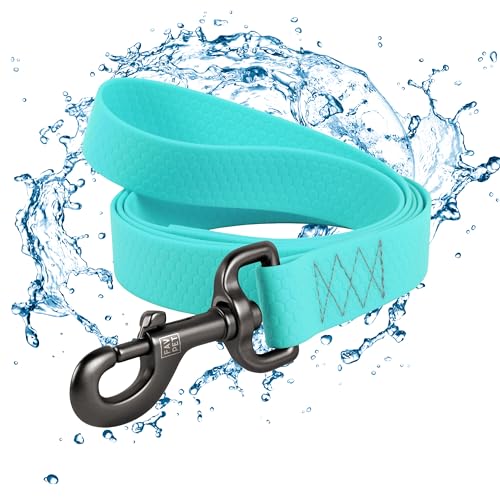 FAVPET Guinzaglio per Cani Fluorescente che Brilla al Buio, Guinzaglio Impermeabile per Cani, Guinzaglio in Biothane con Moschettone, Guinzaglio per Cani Grandi, Piccoli, Cuccioli (XXL)