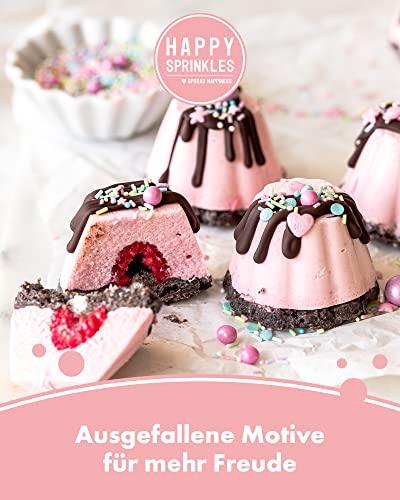 Happy Sprinkles Football Champion 90g | Fußball Streusel Mix Mit Schokolade Zum Dekorieren | Ideale Tortendeko | Für Kekse, Eis & Kuchen Geeignet (90g)