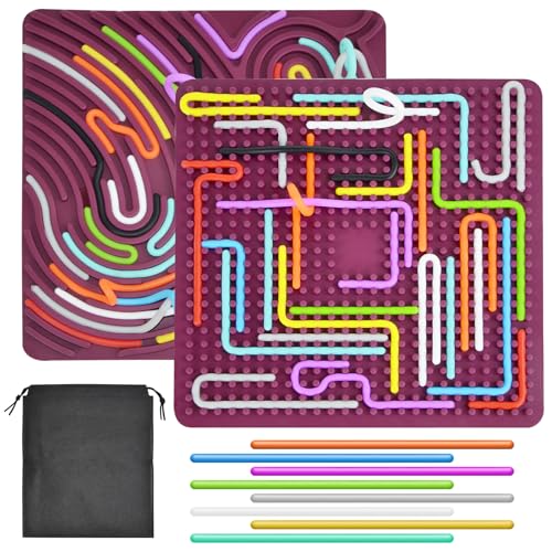 Sensorik Activity Board - Tavola Sensoriale In Silicone A Forma Di Cuore Con 20 Strisce, Giocattolo Antistress Per ADHD E Autismo, Con Custodia