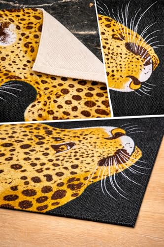 Image of SAGON 2x5 Ft Printed Runner Carpet - Cotton Bedside Rug for Bedroom & Living Room (Tiger)