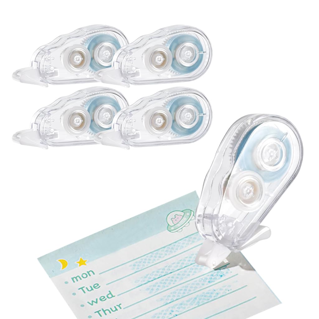 HASTHIP® 4Pcs Double Side Glue Tape Roller - DIY Scrapbook Sticky Tape Roller Double Sided Tape Roller for Scrapbooking, DIY Crafts & Office Stationery, Portable Design for On-The-Go Crafting