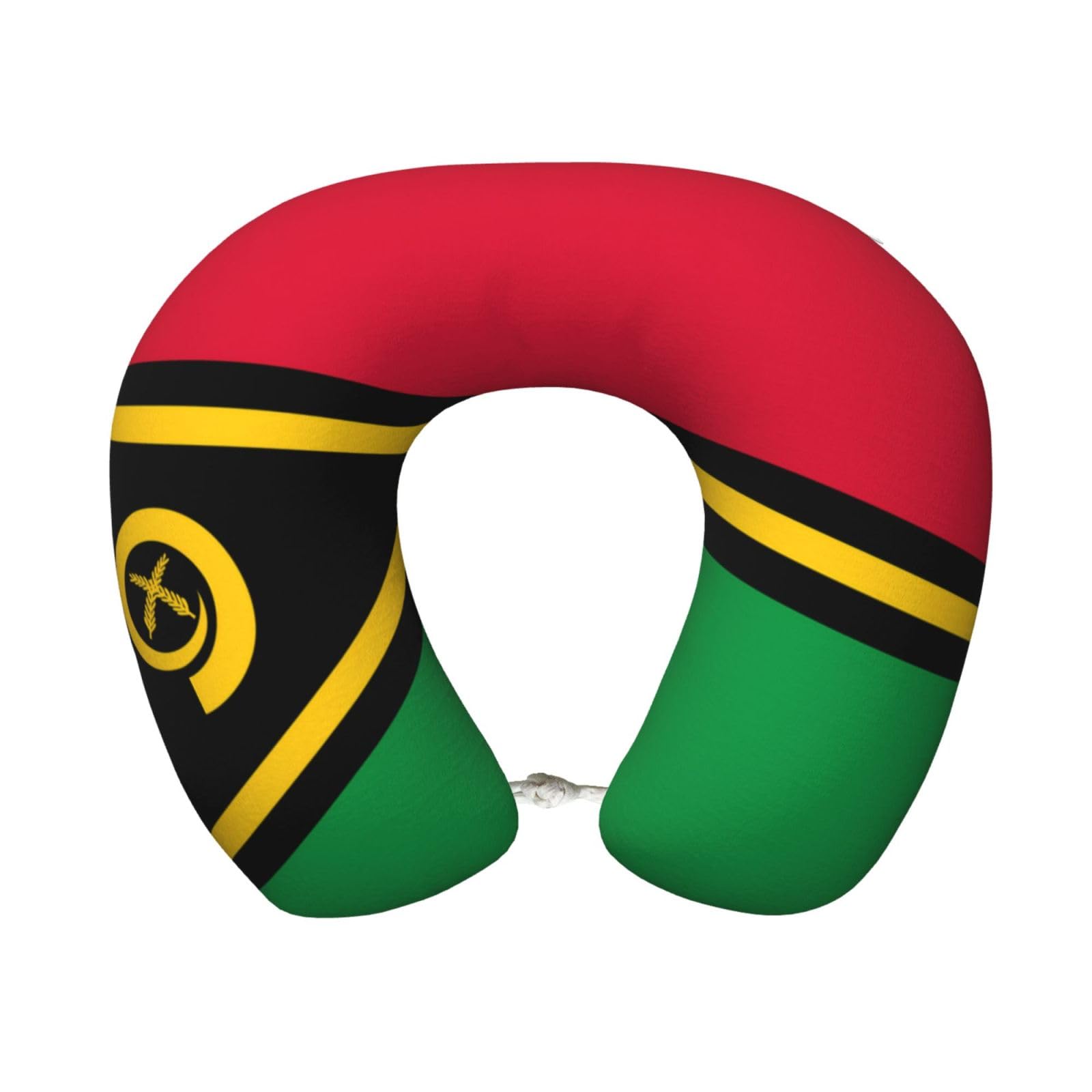 peiyeety Comfortable Flag of Vanuatu Print Memory Foam Travel Pillow - U-Shaped Neck Support for Trips, Office Naps, and More