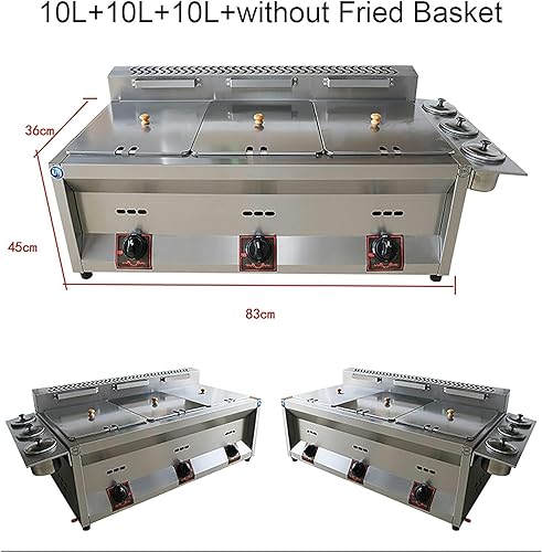 Gasfritteuse, kommerzielle LPG-Gasfritteuse, Hähnchenchips-Fritteuse für Pommes Frites, Restaurantküche, Gasfritteuse – Bild 3