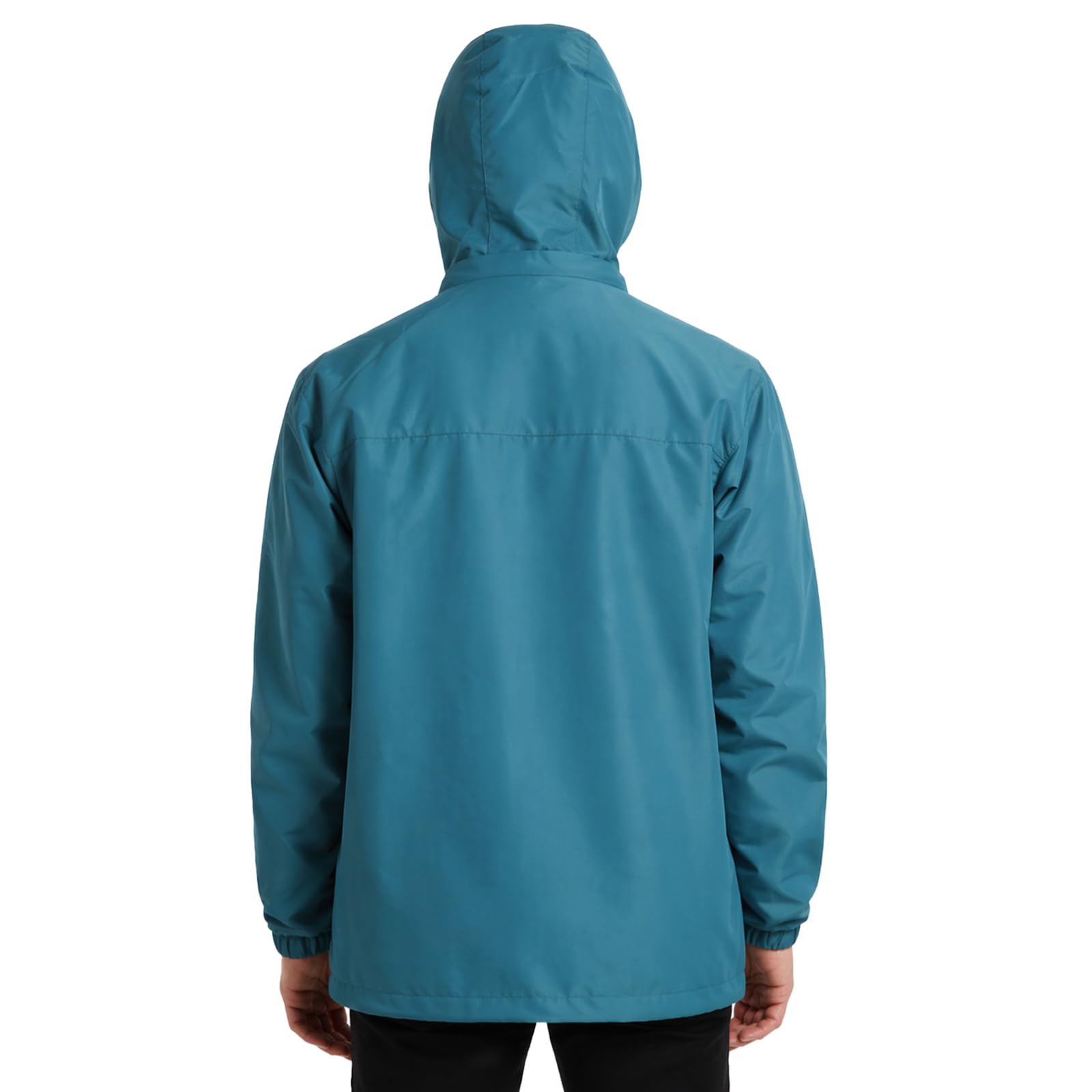 Impermeable Homme Imperméable Extérieur Portable Coupe Vent Homme avec Capuche Amovible Veste Imperméable Homme pour la randonnée et le camping