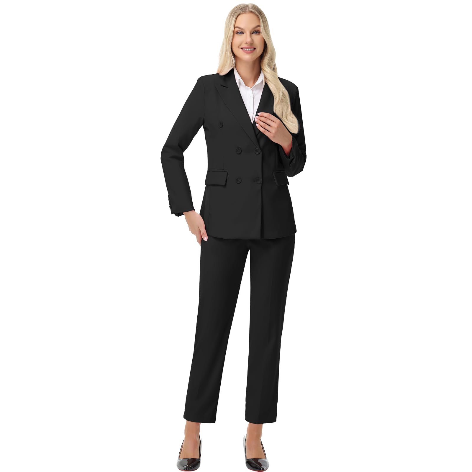 Pant Suits for Women Formal Pant Suits Double Breasted Blazer Sets Women 2 Piece Outfits