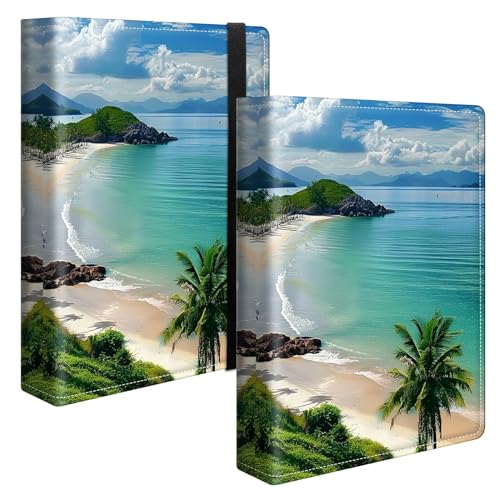 Image of Beach Ocean Photo Album 4x6 120 Pockets Photos with Strong Elastic Band, Small Mini Albums Sheet Protector Folder for Photos, Album for Family Wedding Anniversary Women Men Vacation Gift