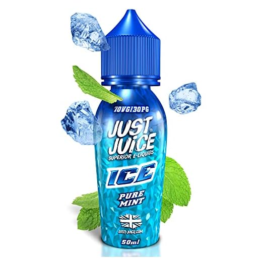 Just Juice Menthol Vape Liquid, 50ml 0mg Shortfill Eliquid, 70/30 Vape Juice in 60ml Bottle, Space for 10ml of Nicotine Shot or Nic Salts, Fruity E Liquid Pure Mint Ice