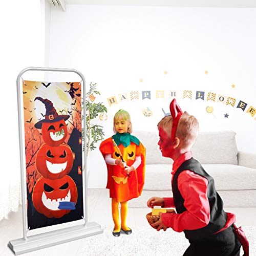 CLISPEED Halloween zitzak gooien spel kit pompoen banner met 3 zitzakken, Halloween party spellen indoor outdoor plezier - Image 3