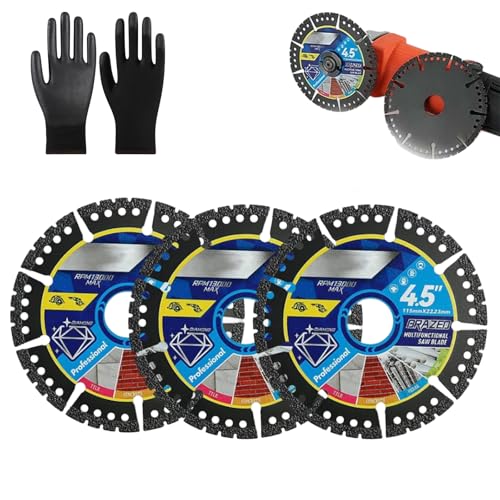 Diamond Multi-purpose Saw Blades, Cut Through Anything for Unmatched Power and Precision, 4.5 Inch Angle Grinder Cutting Disc, Diamond Saw Blades for Marble...