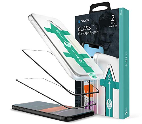 Deppa(2 Pack Premium Iphone 11 Pro Screen Protector Tempered Glass | 9H Hardness | Scratch Resistant | Anti-Fingerprints | Bubble-free | 3-D Edge to Edge Full Coverage| Easy Installation |