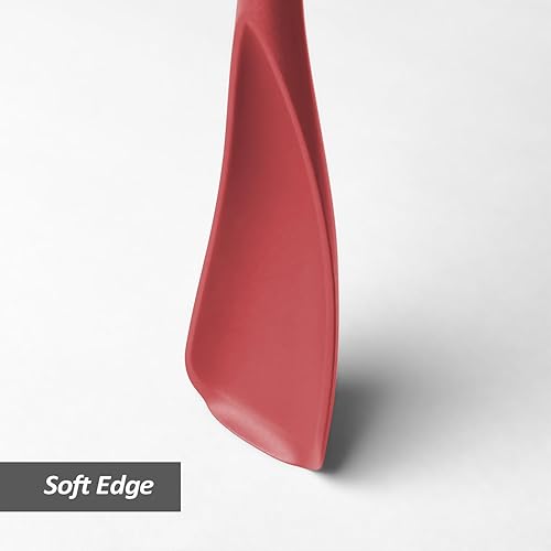 Miniatura 3 de Cuchara de espátula de silicona, ideal tanto para cocinar como para servir, silicona negra mate duradera sin BPA, diseño sin costuras, segura para