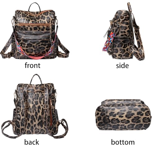Image of Women's Fashion Backpack Purse for Women Leather Multipurpose Design Ladies Shoulder Bag Travel bag Satchel Handbags