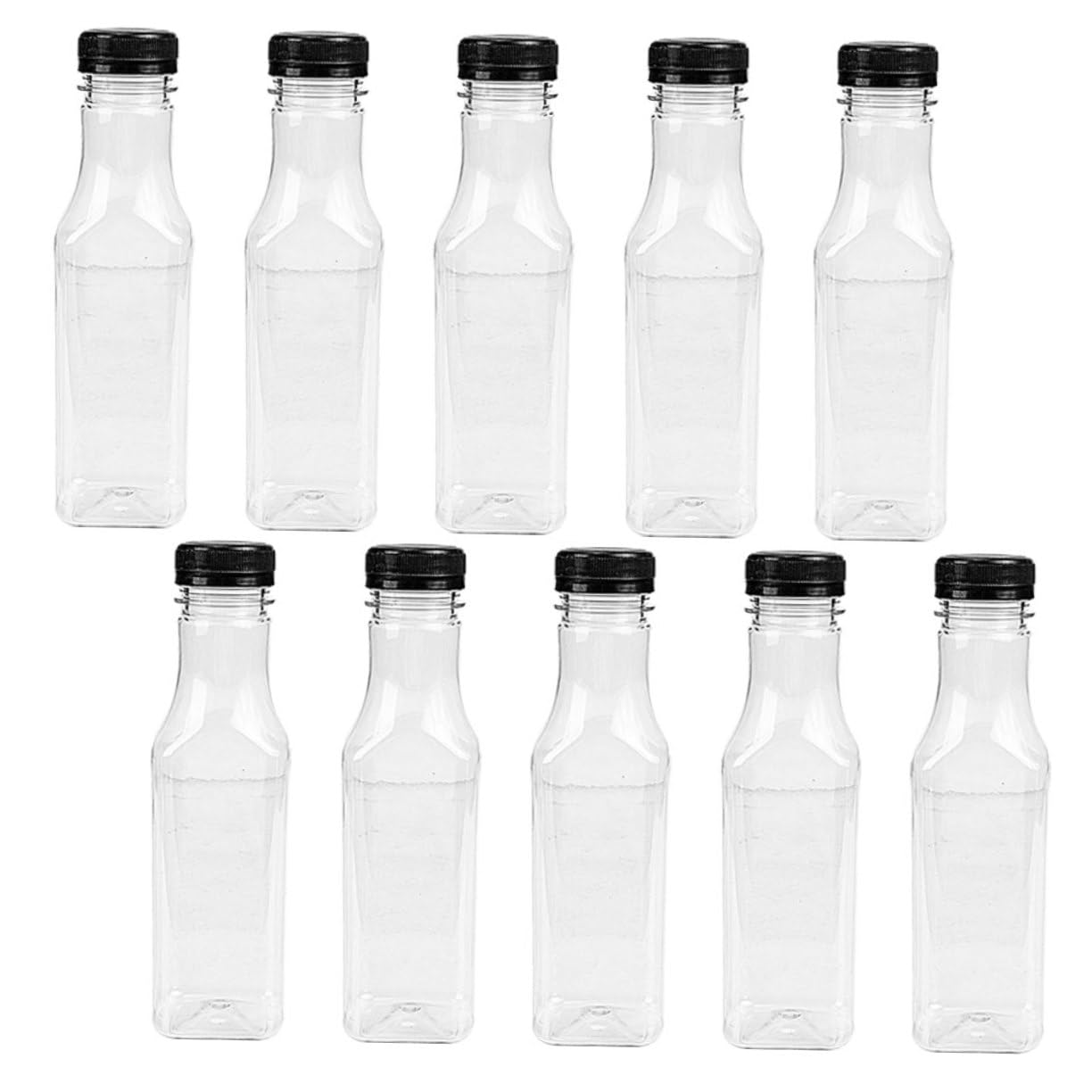 Healeved 2sets Plastic Juice Bottles for School Portable Empty Water Bottles Leakproof Containers 10pcs*2