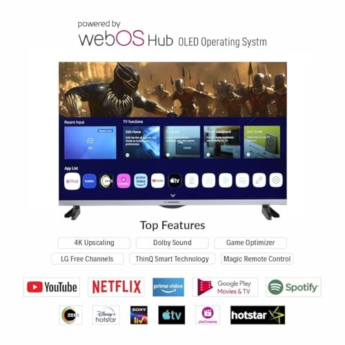 Image of Limeberry 50 inch 4K Ultra HD Smart OLED TV | WebOS | Dolby Soundbar | Frameless Slim Design | Magic Voice Remote | HDR, HLG | 3 HDMI, 2 USB | EOLED50 (Black)