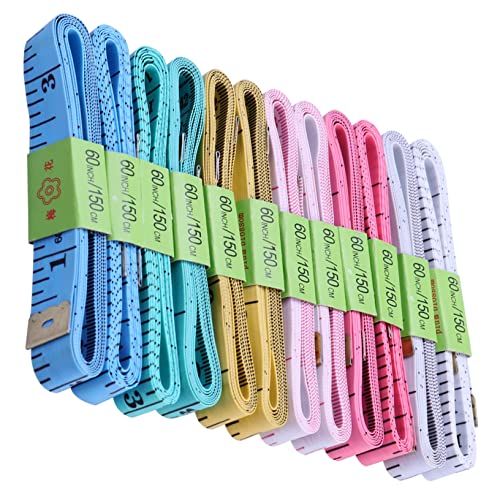 ARTIBETTER 12Pcs Flexible Tape Measure for Sewing and Crafting Durable Ruler for Accurate Measurements of Cloth Body and Tailor Projects Random Colors