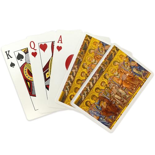 Lantern Press Florence Italy Byzantine Saints Mosaic Poker 52 Cartas miniatura 2