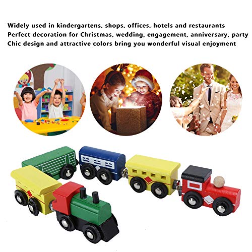 2 Set Kleiner Zug Holz Eisenbahn Spielzeug Kinderspielzeug Holzzug Lernspielzeug Holzzug Baby Spielzeug Frühes… – Bild 3