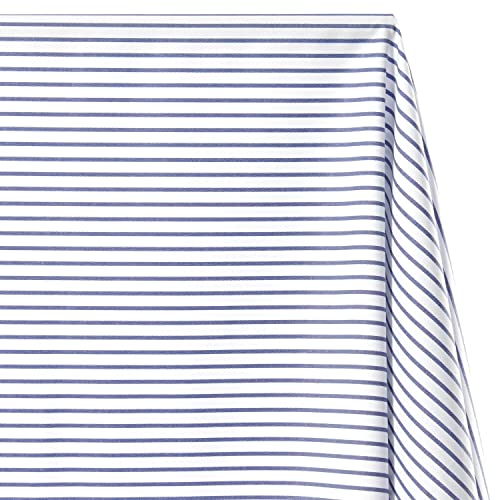 Premium Imperial Blue Pinstripe Poplin Fabric – Luxurious 1/4" Stripe Shirting, 58/60" Wide, Perfect for Tailoring and Crafting by the Yard