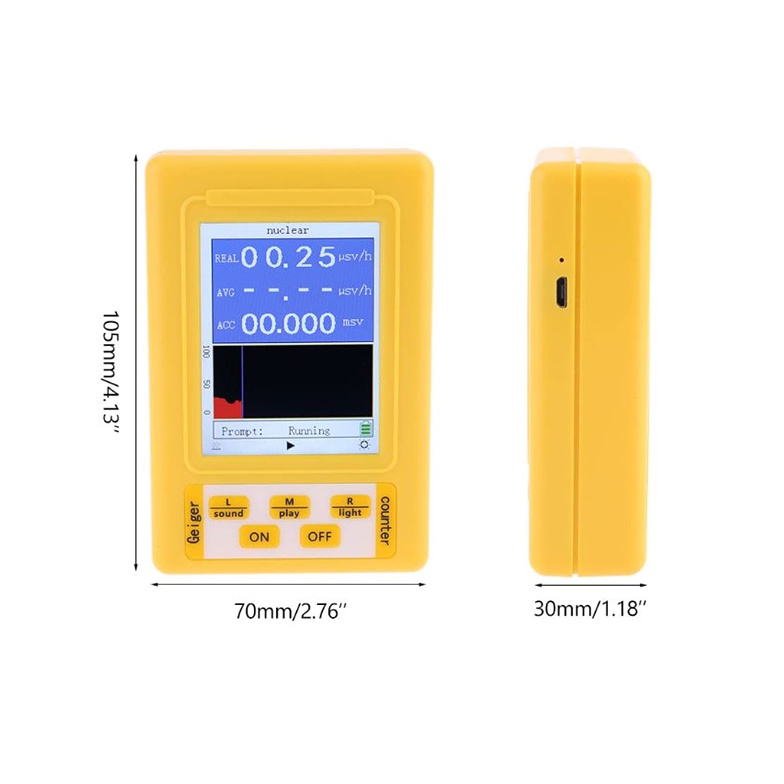 BR-9C 2 -en-1 portátil digital EMF Medidor de radiación electromagnética Detector nuclear Geiger Contador oficina, al aire libre
