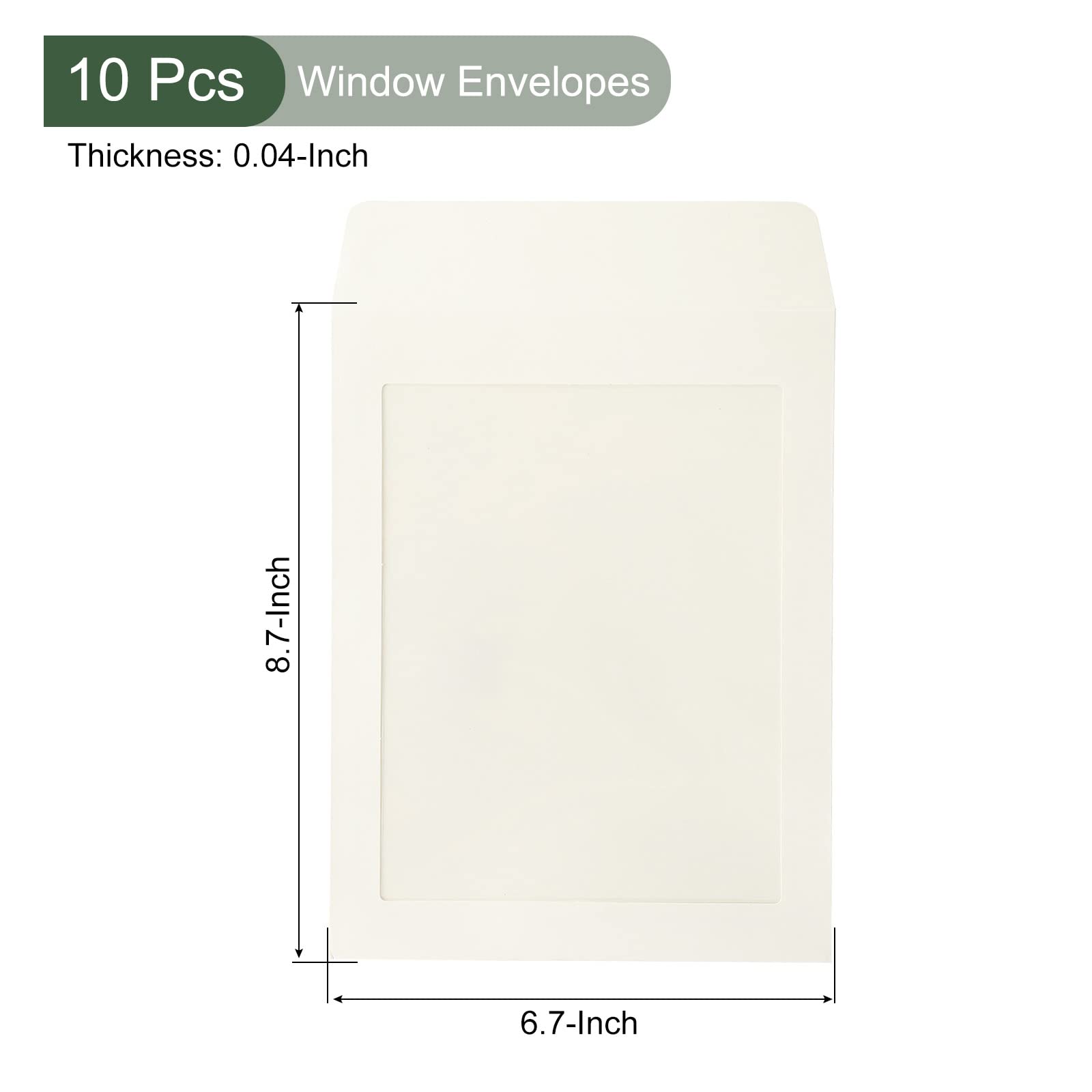 YOKIVE 10 Pack Full-Face Window Envelopes, A5 Clear Single-Side Window, White, 8.7 x 6.7 inch - Image 2