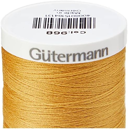Gutermann Sew All Polyester Thread, 500mtr, Jeans Gold (0968), 5.5 x 3 x 3 cm