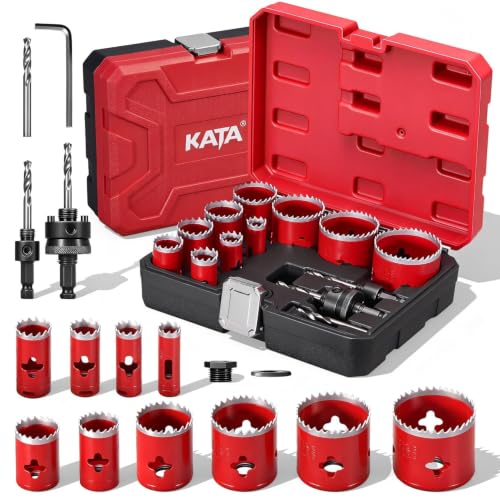 Image of KATA 16PCS Bi-Metal Hole Saw Kit 3 /4 inch-2-1 /2 inch, 48mm Deep Cut, M42 8% Cobalt