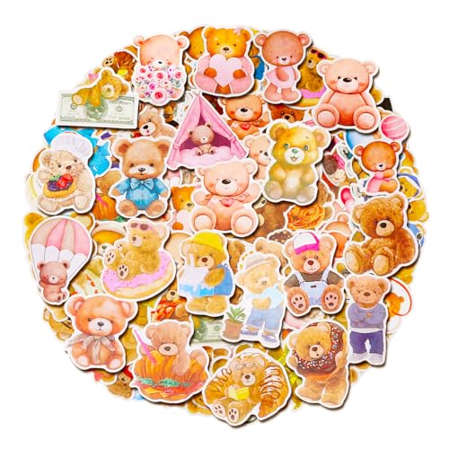 100 Pack Bear Stickers, Bear Party Favors, Birthday Decorations