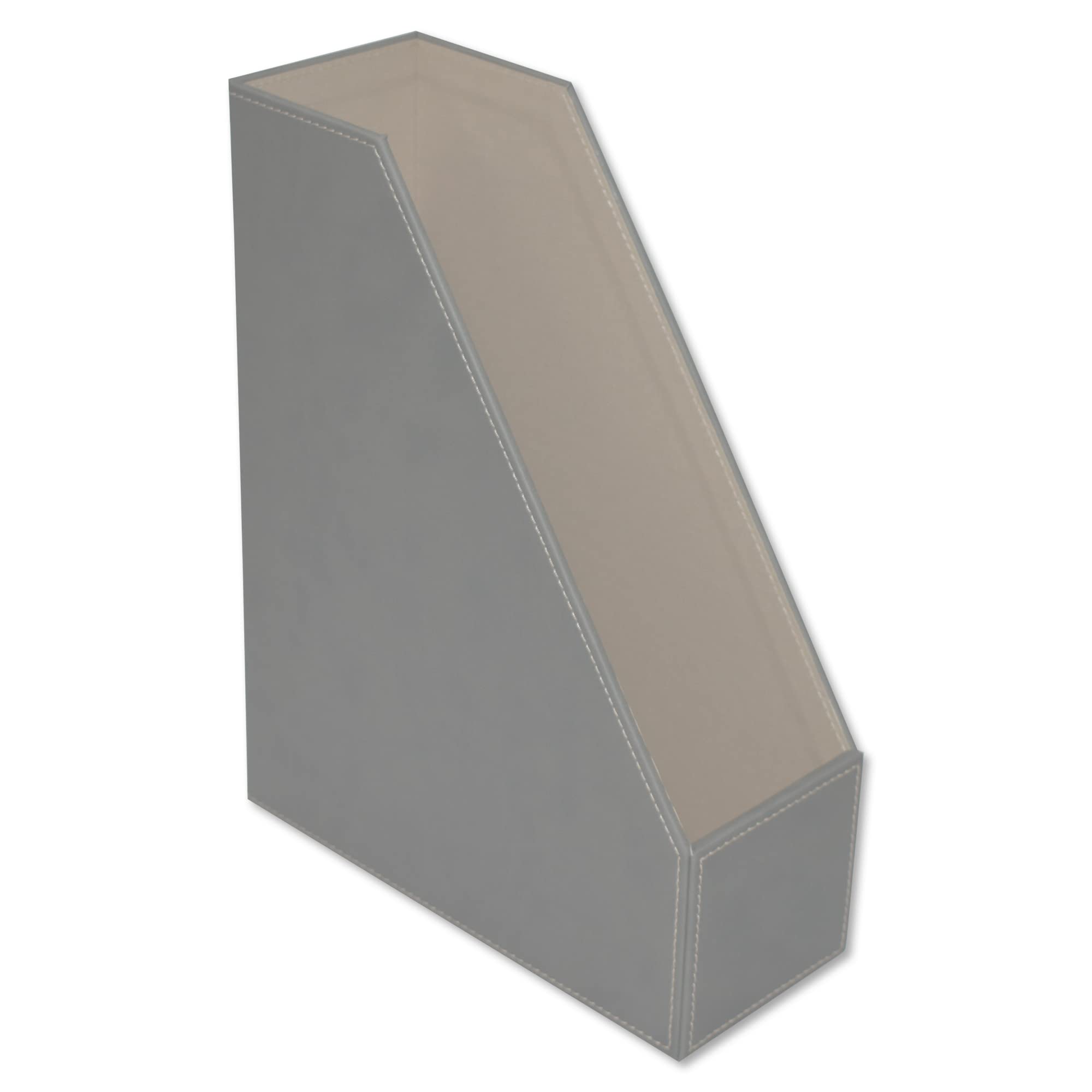 FIS® Magazine Holder, Size: 310x245x95mm, Italian PU Materials, Stitched Cover, Suitable Up to A4 Documents, Grey Color-FSDSMAGHOA4GY