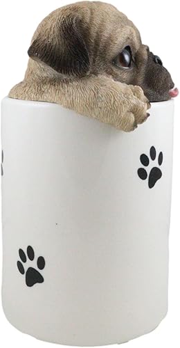 Miniatura 4 de Ebros Gift Tarro de cerámica hambriento con lengua que oculta y se asoma en seco, tarro de almacenamiento con huellas de patas, 6 pulgadas de alto,