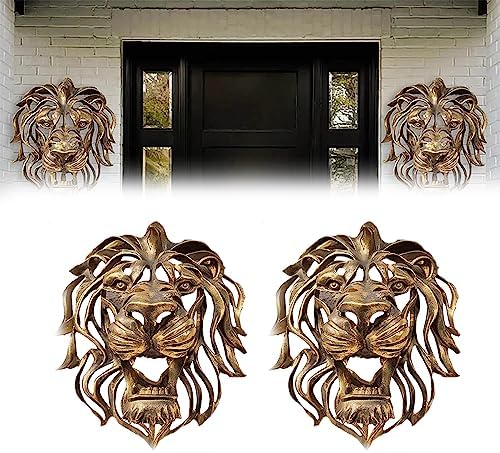 Rare Find - Escultura artística de cabeza de león grande, decoración de pared de león hecha a mano, decoración de pared de león de resina hecha a