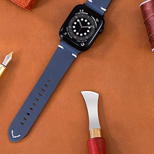 Ottoody Leather Watch Bands 18Mm 20Mm 22Mm, Quick Release Top Grain Leather Watch Band Straps For Men And Women, Stylish Vintage Replacement Watch Band For Watch And Smartwatch,Blue #TOP4