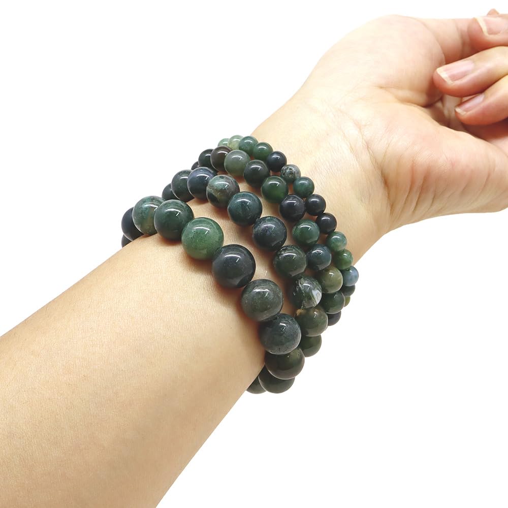 Amazon.co.jp: 【Gion】天然石 モスアゲート 4mm~12mm 約38cm/1連 連材