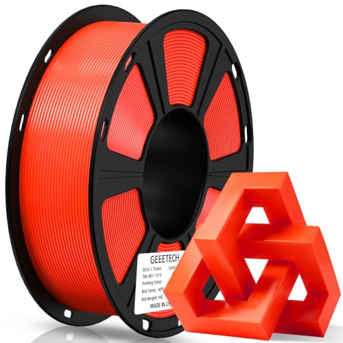 Image of Geeetech PETG Filament 1.75mm, 1 KG (2.2lbs) Spool 3D Printer Filament, High-Toughness, ±0.02mm Accuracy, Neatly Wound & Moistureproof, Non-Clogging Non-Stringing, Fits Most FDM Printers, Orange