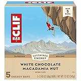 CLIF BAR - White Chocolate Macadamia Nut Flavor - Made with Organic Oats - 9g Protein - Non-GMO - Plant Based - Energy Bars - 2.4 oz. (5 Pack)