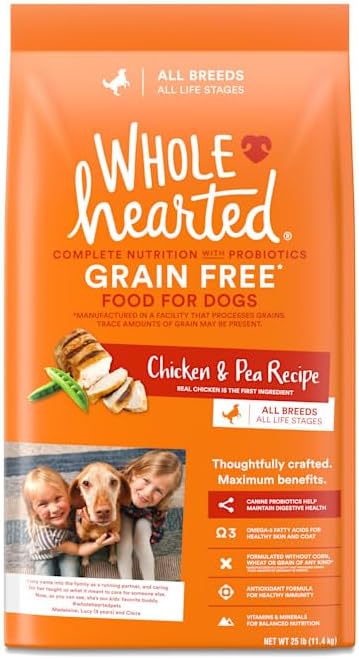 WholeHearted Grain Free All Life Stages Chicken & Pea Recipe Dry Dog Food 25 lbs.
