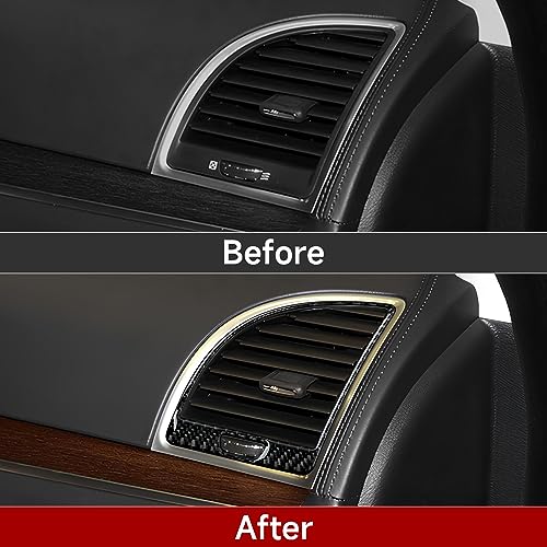 Image of Car Air Vent Outlet Cover Decals for 2011 2012 2013 2014 Chrysler 300 / 300C / 300S / Limited /Base Accessories Carbon Fiber Interior Stickers