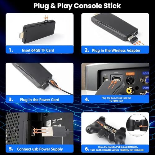 Retro Game Stick 4K Wireless Retro Game Console Built-in 9 Emulators 20000+ Games, Plug & Play Video Games with 4K HDMI Output and 2.4G Wireless Controller Gamepad, Gifts for Birthday - Image 5