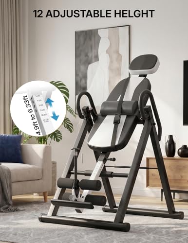 Image of YOLEO Gravity Inversion Table for Back Pain Relief 2026 New Inversion Table w /Lumbar Support Easy to Assemble Back Stretcher Machine 300 lbs