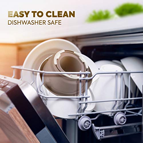 Mueller Citrus Lemon Orange Juicer, Hand Squeezer Rotation Press, Manual Juicer With Easy Pour Spout, European Made, Dishwasher Safe, Mocha #TOP3