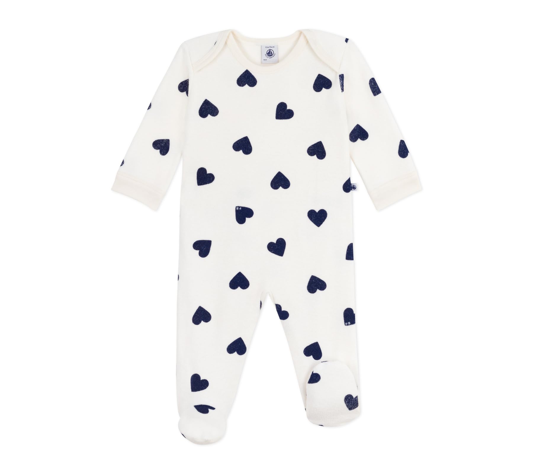 Petit Bateau Pyjama Bébé En Coton Ouverture Sans Pression Imprimé Cœur A0dz201 Ropa Noche Unisex bebé (Pack de 1)
