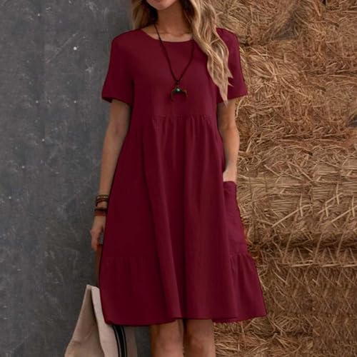 Robe en coton et lin ample pour effacer les complexes avec élégance - 2